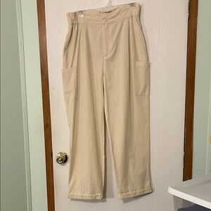 HYFVE Cream Colored Cuffed Paperbag Pants Size Large